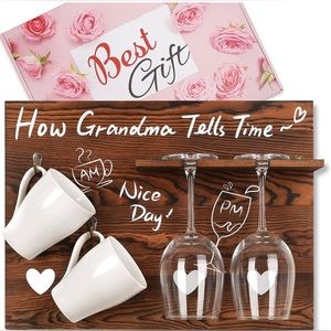 Funistree Gifts for Grandma from Grandkids, Mug Rack Wine Glass Holder